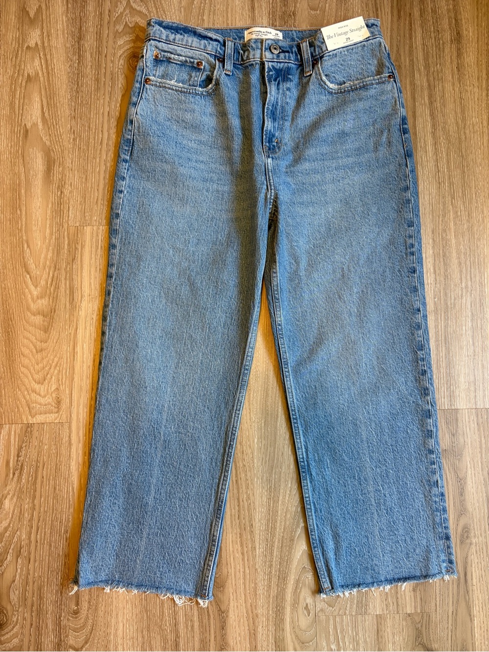 Abercrombie & Fitch Vintage Straight Jeans 29 Extra Short High Rise NWT - Picture 1 of 8